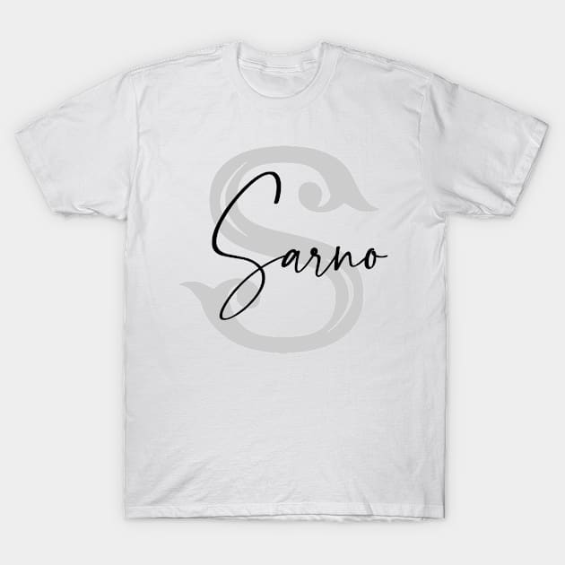 Sarno Second Name, Sarno Family Name, Sarno Middle Name T-Shirt by Huosani